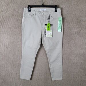 D. Jeans Womens 8P Beige Recycled Sateen High Waist Ankle Petite Light Denim NEW